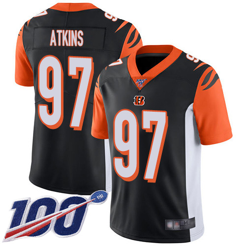 Cincinnati Bengals Limited Black Men Geno Atkins Home Jersey NFL Footballl 97 100th Season Vapor Untouchable